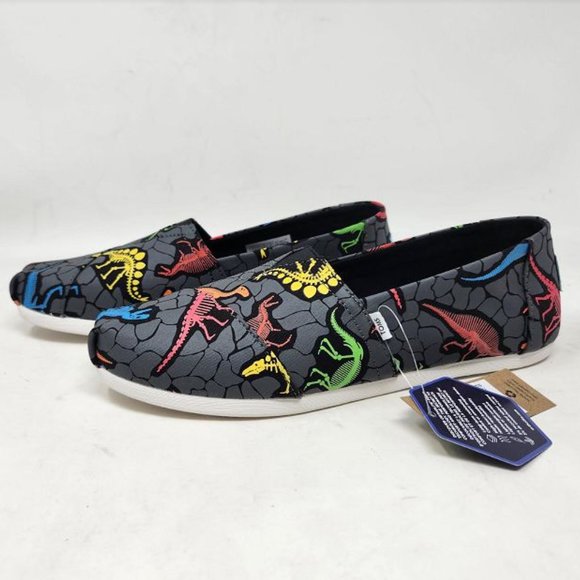 New women's dinosaurs Toms glow in the dark neon multi dino dig alpargata shoes - Picture 6 of 8